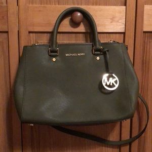 Michael Kors green satchel